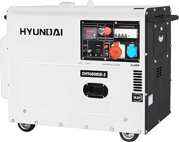 Генератор дизельный в кожухе на колесах Hyundai DHY6000SE-3