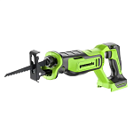 Пила сабельная Greenworks GPT-BLRS-1, 24V, бесщеточная, 0-3000/мин, 115 мм, без АКБ и ЗУ (1200607)